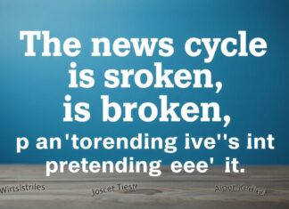 The news cycle is broken, and I'm tired of pretending it's not.